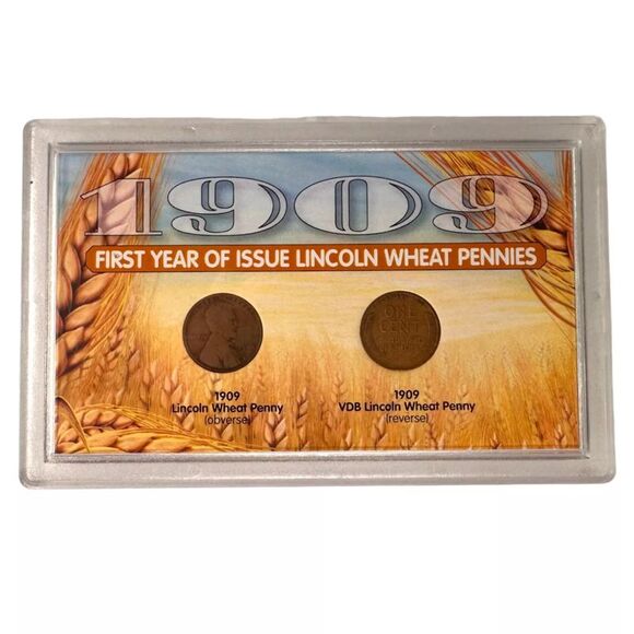 1909 & 1909 VDB First Year of Issue Lincoln Wheat-Ear Pennies - Picture 2 of 4